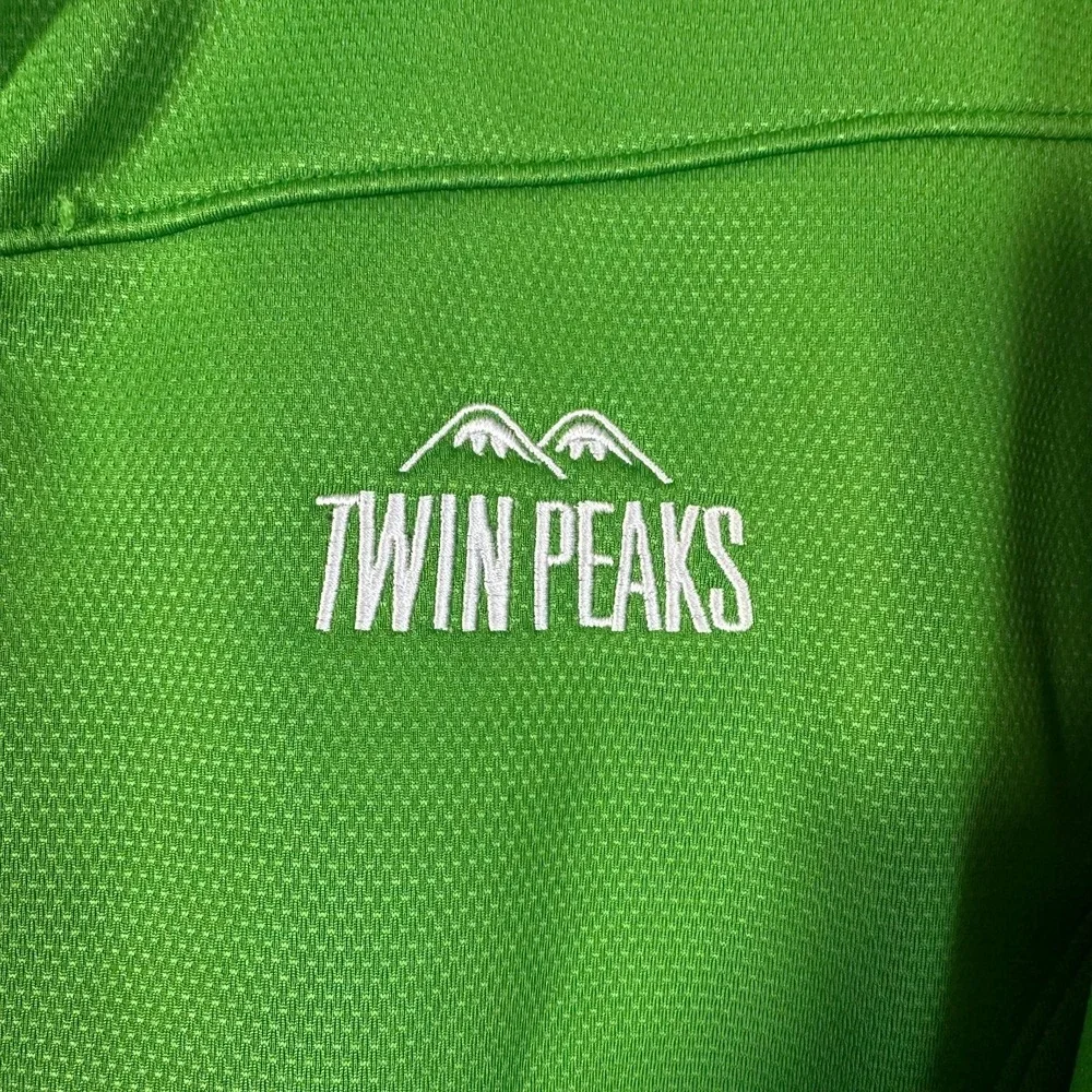 Eddie Bauer jacket sz L Weather Resist Softshell green TWIN PEAKS company logo